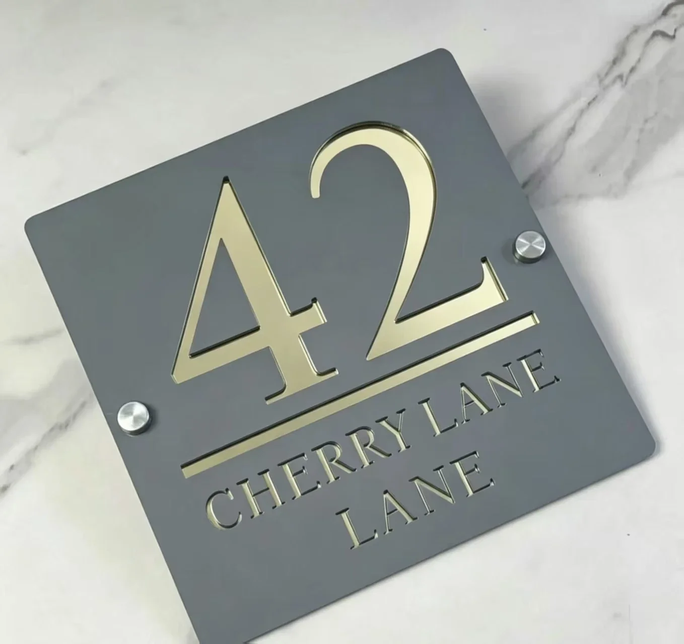 Personalized Custom Acrylic House Number Sign Modern 3D Laser‑Cut Address Plate Waterproof Outdoor Villa Door Wall Decor Plaque