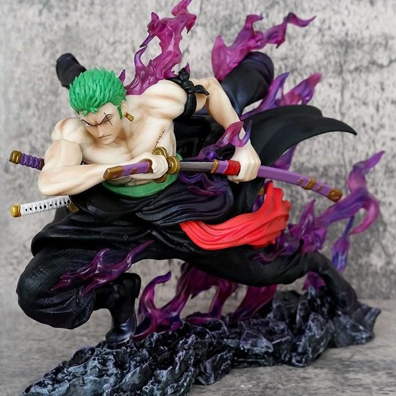 

17cm New ONE PIECE Anime Figure Roronoa Zoro Peripheral PVC Model Scene Statue Desktop Decorateornaments Birthday Gifts Toys
