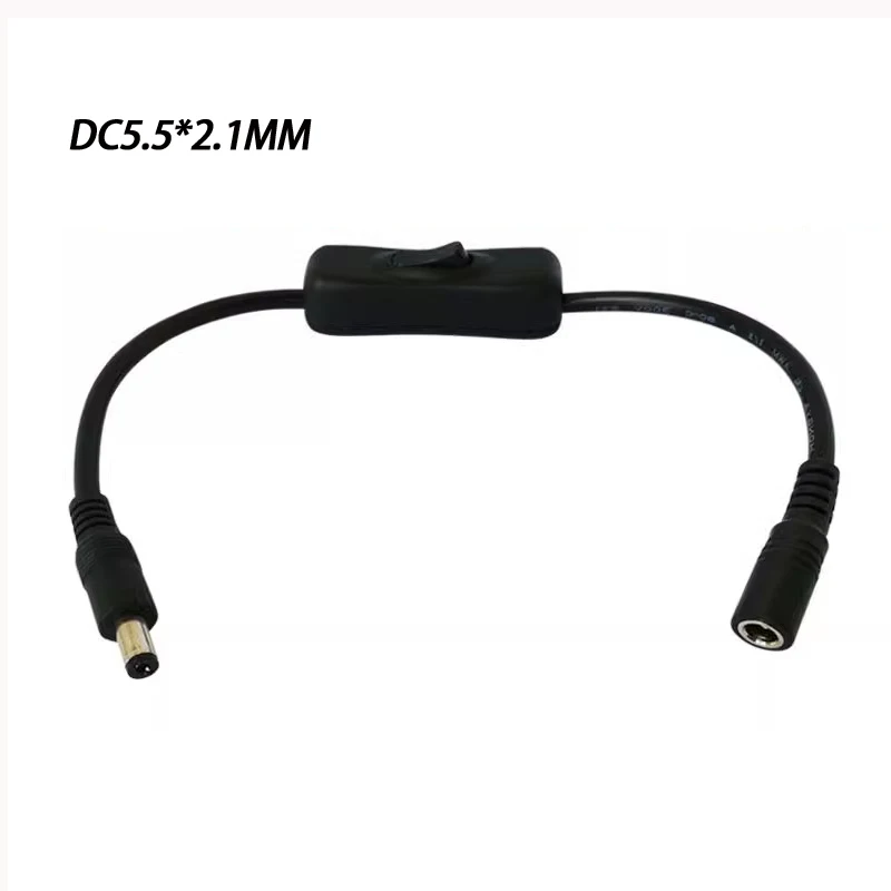 DC5.5*2.1MM All Copper DC5.5*2.5MM Hight Current Power Swtich Cable DC power Cord 18awg with Swtich For Led Light 12V Power