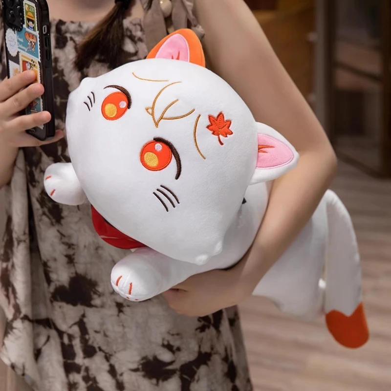 Muñeco de gato de peluche Genshin Impact de 60cm, Kaedehara Kazuha Kawaii, periféricos de juego, colección de adornos, juguete de regalo de exhibición de escritorio