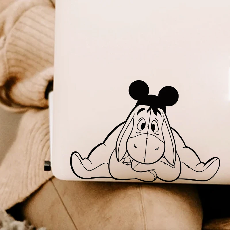 Winnie The Pooh Eeyore Vinyl Art Sticker Car Window Decoration, Cartoon Animal Laptop Decals For Apple MacBook Air/Pro Decor