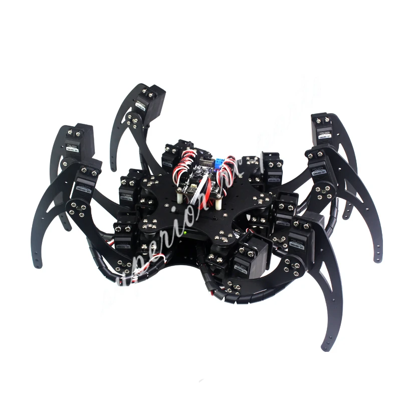 18 DOF 알루미늄 Hexapod 스파이더 금속 브래킷 로봇 스파이더 프로그래밍 가능한 로봇 DIY 키트 용 볼 베어링이있는 6 다리 로봇 프레임