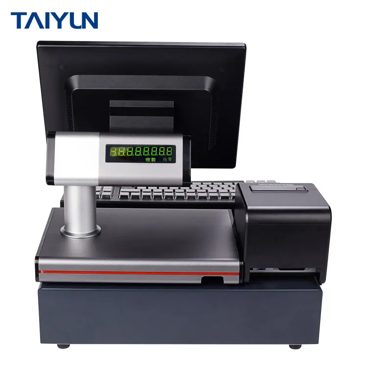 Restaurant use dual screen pos system electronic cash register machine