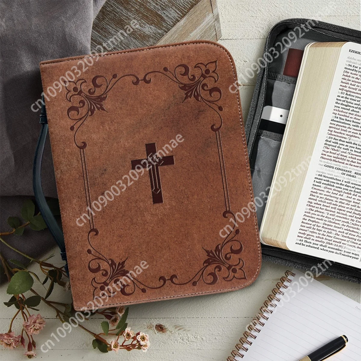 

Leather Custom Bible Bag for Women Zipper Handle Handbags Hymns Custom Cover Case Carrying Storage Bags purses and handbags