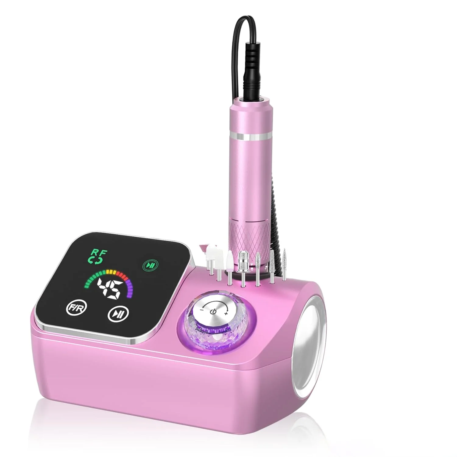 45000 RPM Professional Electric Nail Drill E-File Machine Rechargeable Polisher for Gel Polish Nail File Manicure Tool Low Noise