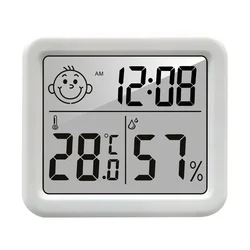 Digital Thermo-Hygrometer Indoor Room Thermometer Hygrometer LCD Screen Desktop Thermometer with Temperature & Humidity