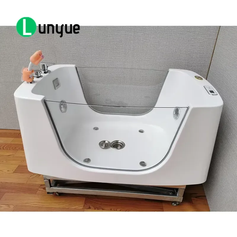 Acrylic Electric Pet Grooming Bath Tub with Ozone Therapy Spa System for Dogs Professional Bathtub Home Use