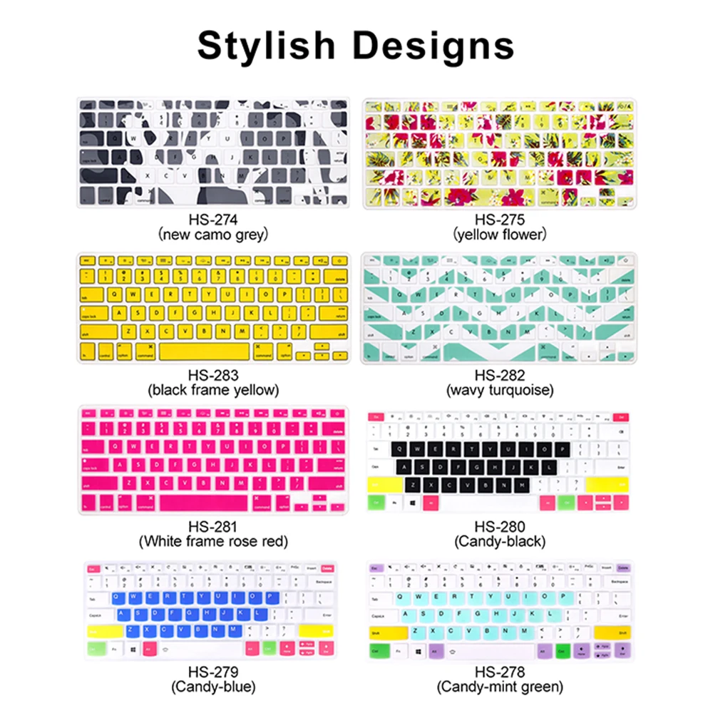Custom Silicone Keyboard Cover US/EU Layout For MacBook HPLenovoLogitech-Customized Shortcuts, Patterns, Silicone Keyboard Cover