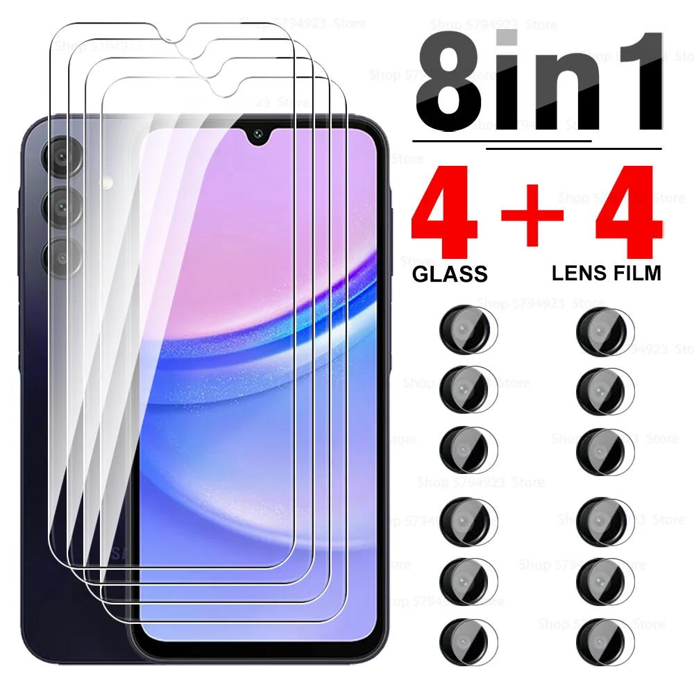 8to1 Protect Glass For Samsung Galaxy A15 A25 A35 A55 5G Camera Lens Protector Samsun A15 A05s 4G A 55 35 25 15 05s Screen Glass