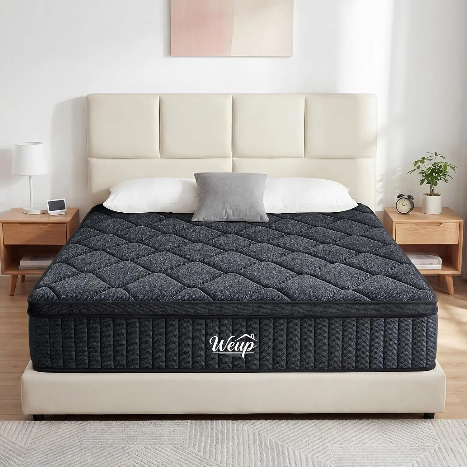 Queen Mattress 12 Inch, Firm Hybrid Memory Foam Mattress in a Box with Individual Pocket Springs, Pressure Relief,Custom