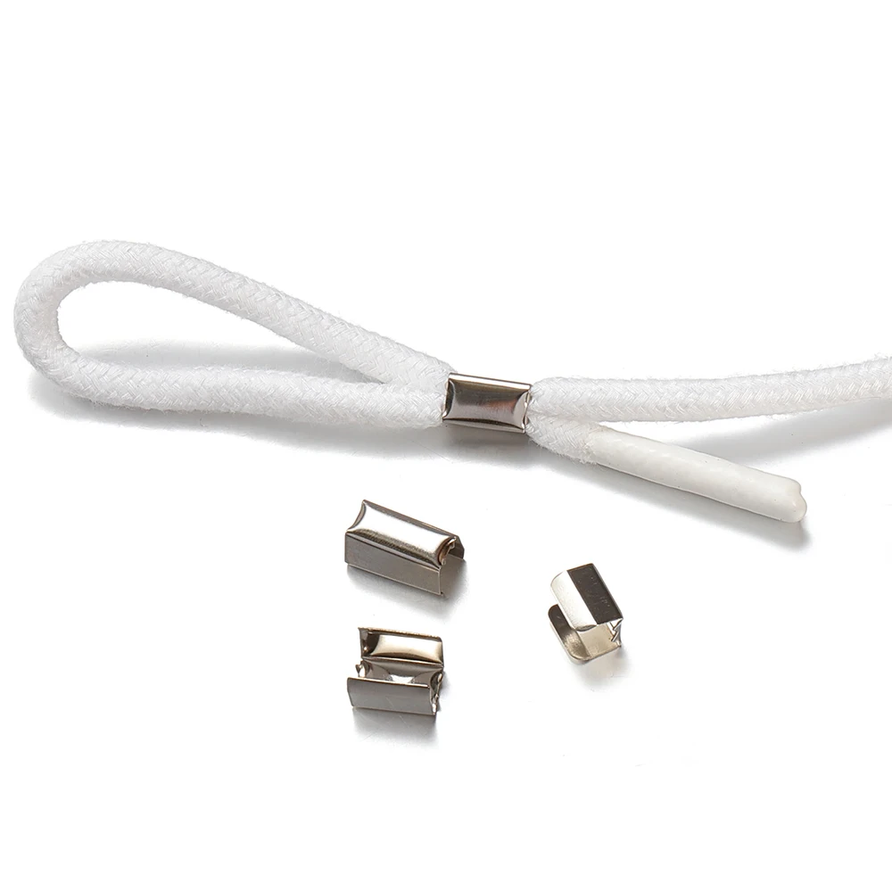 100pcs Metal Cord Clips DIY 5x10mm Fastener Cord Crimp String Leather Rope Fold Over Clip for Jewelry Making Bracelet Components - Image 5
