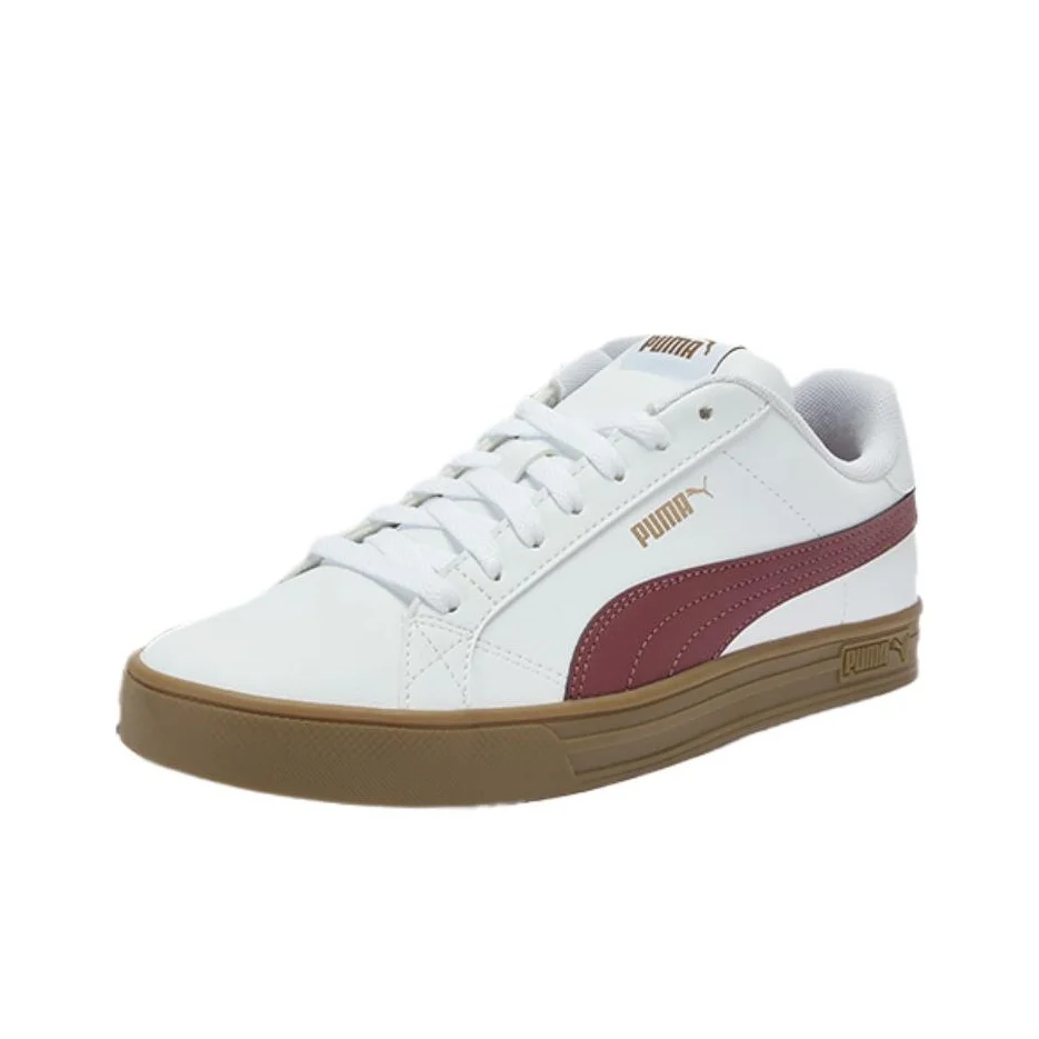 PUMA Smash Vulc V3 Abrasion Resistant Low top Skateboard Shoes Unisex White 380752-14