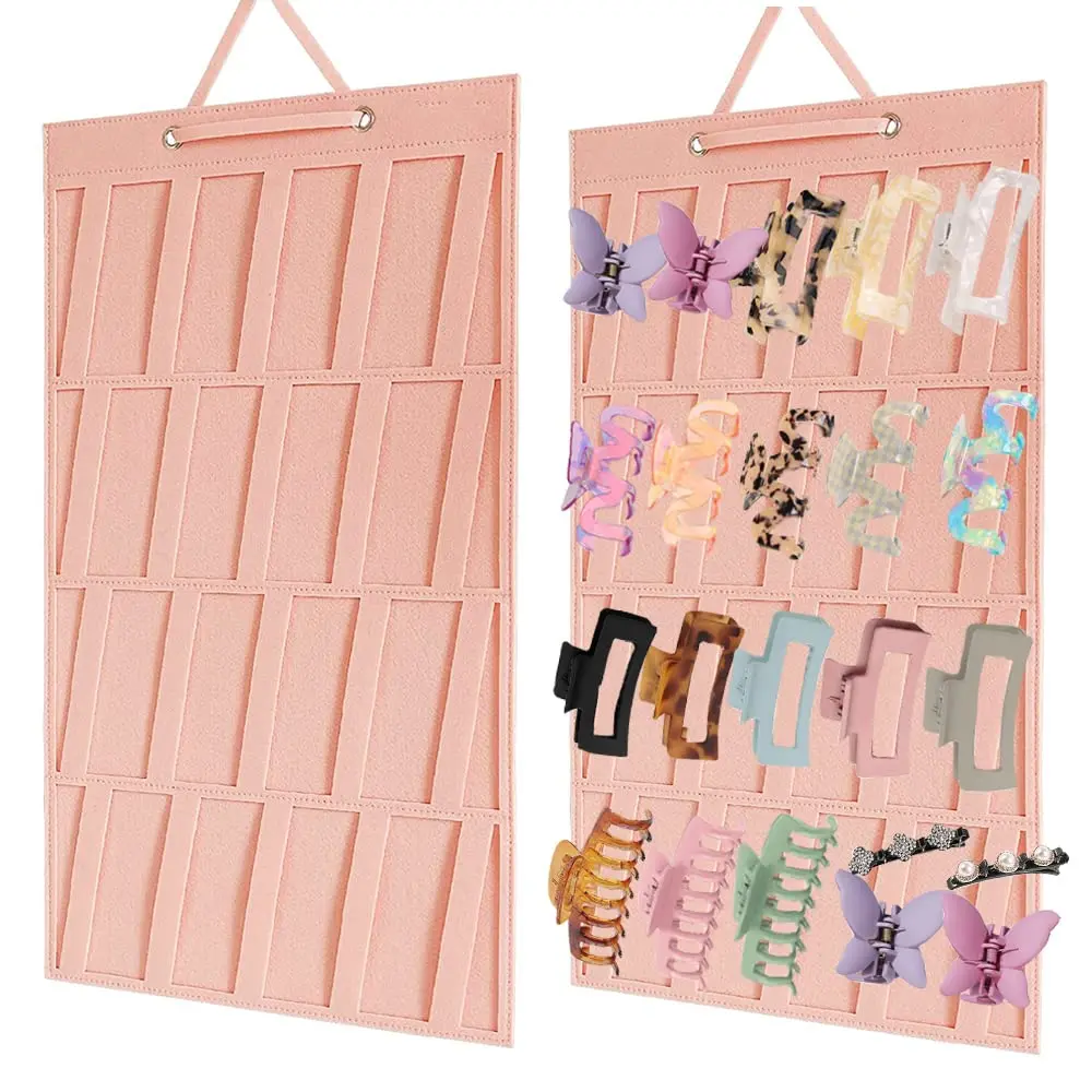 Claw Clip Organizer Hair Clip Organizer Premium Felt Hanging Claws Clips Storage Hanger for Girls Women Hair Clip Display Stand