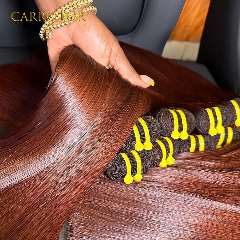 

Прямые волосы 4/27 темно-коричневого и блонд-оттенка, 100% натуральные необработанные волосы, натуральные человеческие волосы для наращивания, для женщин.