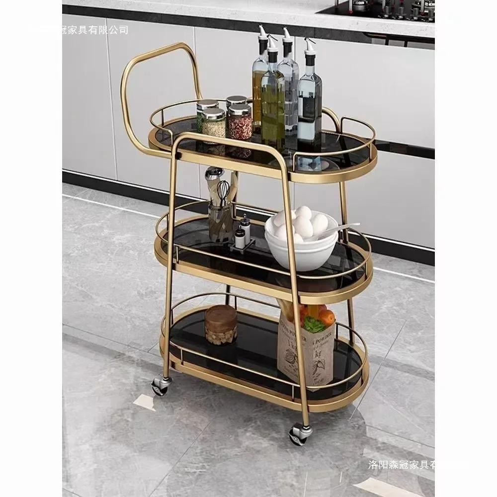 Nordic food truck Commercial household restaurant Mobile trolley Hotel clubhouse Wine three-layer trolley Food delivery cart
