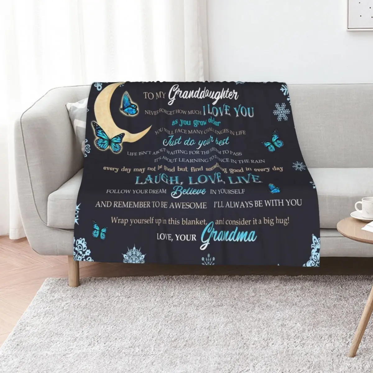 Grandma To Granddaughter Never Forget How Much I Love You Throw Blanket Hair Beautifuls Single Heavy Large Soft Big Blankets