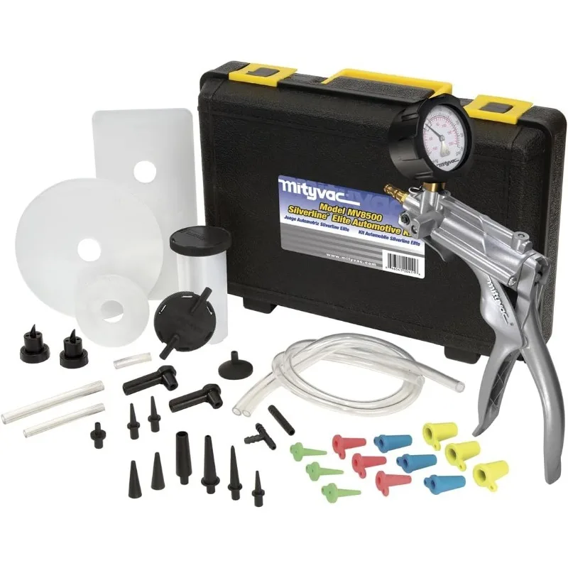 

Mityvac MV8500 Silverline Elite Automotive Test Kit Provides both Vacuum and Pressure to Perform Engine Performance Diagnostics,