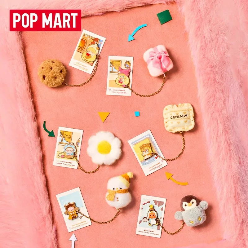 Pop Mart Pop Bean Fluffy&Cozy Series Magnes na Lodówkę Blind Box Dekoracja Lodówki Kuchennej Kolekcjonerski Mystery Box Modna Zabawka Prezent na Nowy Rok