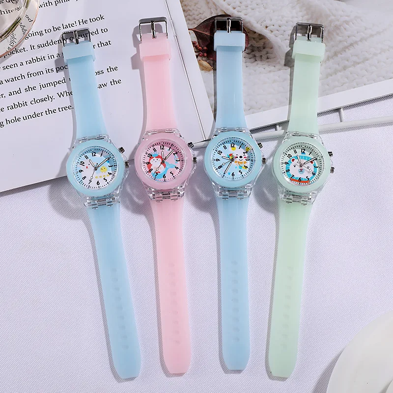 UTHAI BK146 New Cartoon Animal kids watch with Luminous Light, Silicone Flashing Light, Quartz Watch Children's watch