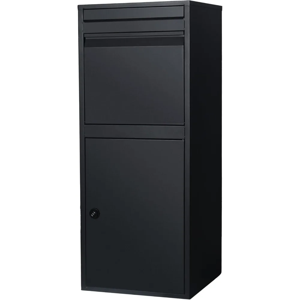 

15.2" x 16.8" x 40.2" Galvanized Steel Delivery Box for Packages with Coded Lock, Parcel Mailbox with Secure Storage Compartment