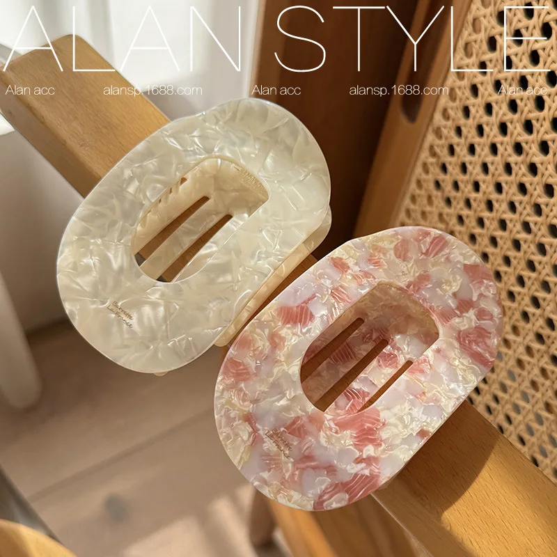 

1 шт. Премиальная ацетатная заколка-краб для волос в корейском стиле, гибкая, для затылка, в форме акулы, для женщин, для придания объема