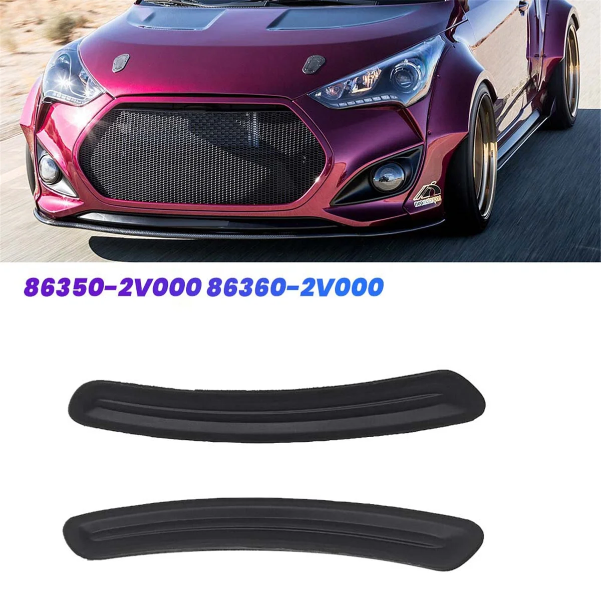 1 คู่ด้านหน้าHood Ventปลั๊ก 86350-2V000 86360-2V000 สําหรับHyundai Veloster 2011-2017 Bonnet Air Duct 863502 V000—L49A