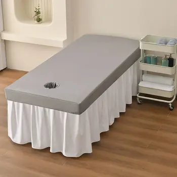 Waterproof Striped Massage Table Bed Fitted Sheet Elastic Full Cover Rubber Band Massage…