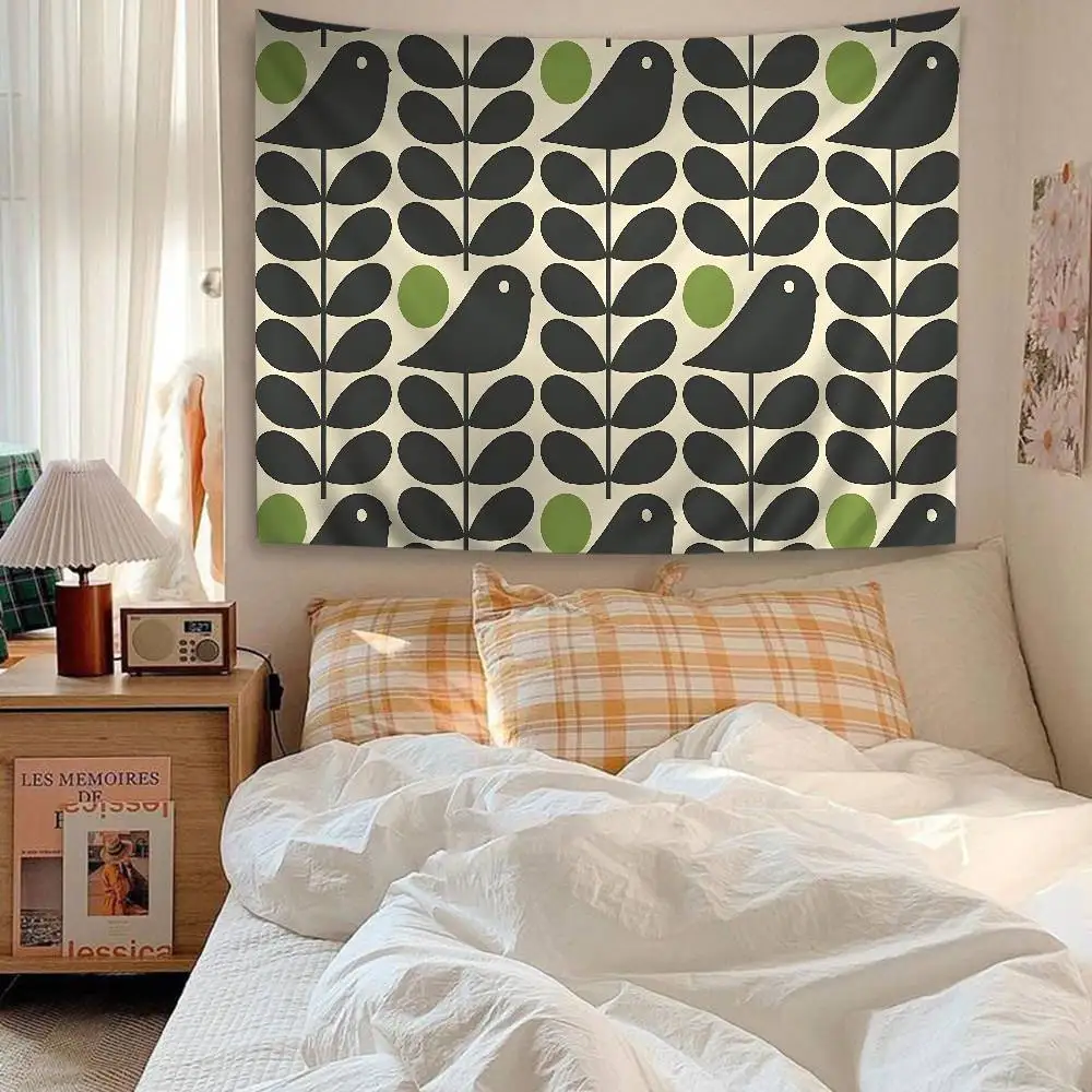 Orla Kiely Leaf Flower Hippie Wall Hanging Tapestries Bohemian Wall Tapestries Mandala INS Home Decor