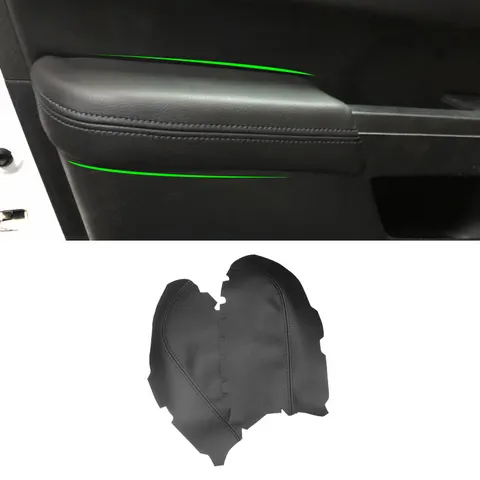 Внутренние детали черного цвета для Honda Pilot 2009, 2010, 2011, 2012, 2013, 2 шт., кожаные панели передней двери из микрофибры, накладки на подлокотники, отделка