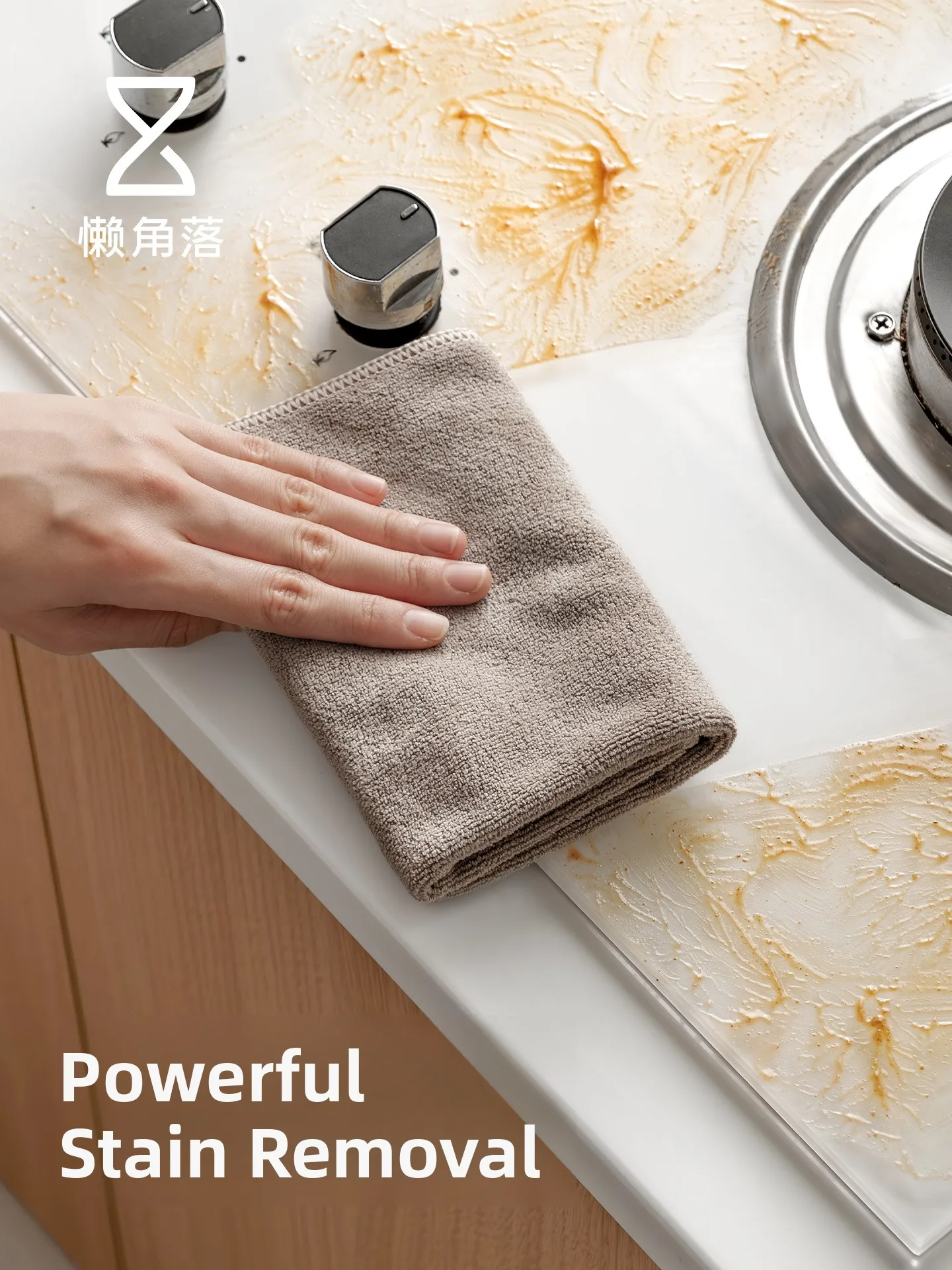 Kitchen Fiber Cloth Easy to Clean Dish Towel Non-Stick Oil Absorbent Water Not Shedding Brush Home Use Polyester Fabric