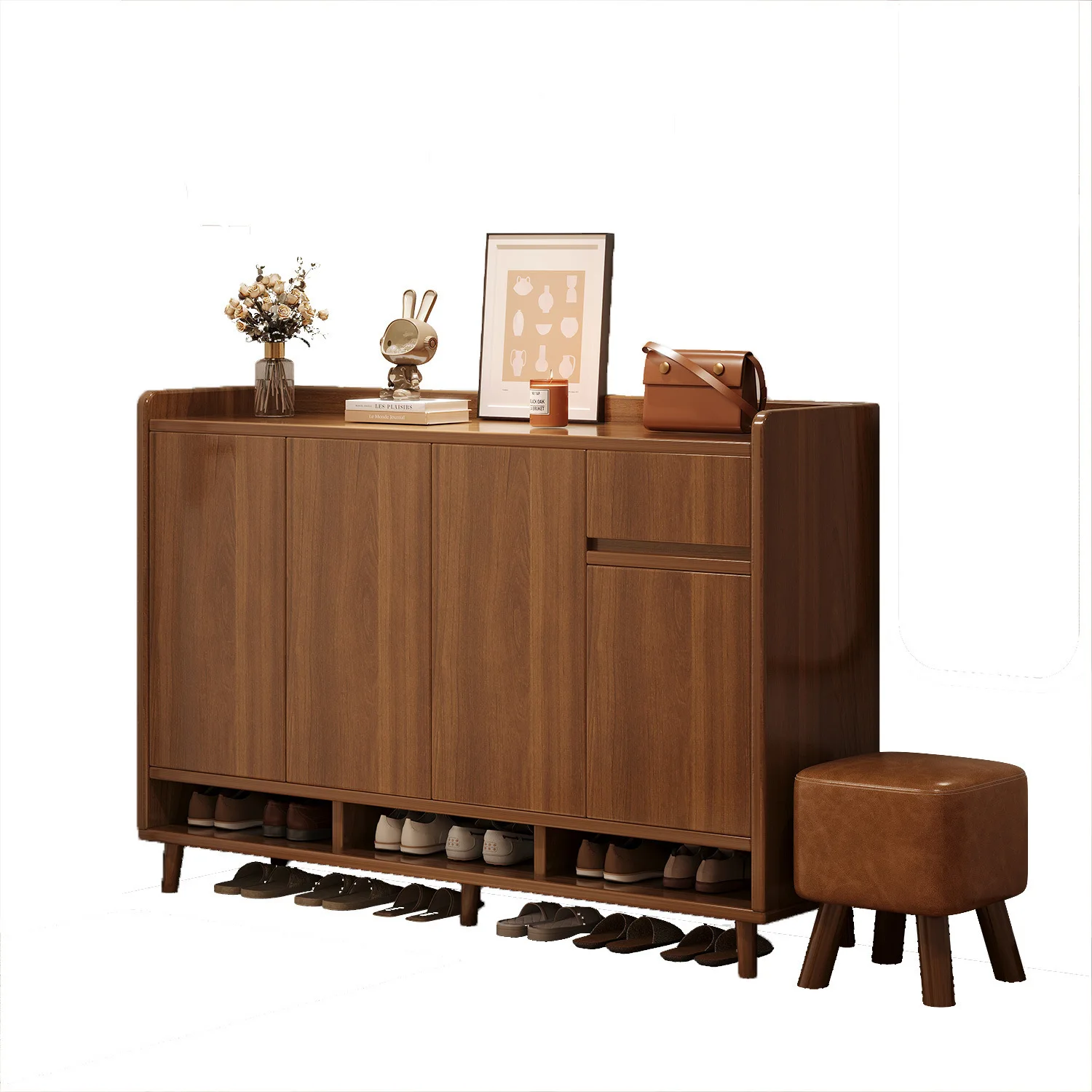 

Home solid wood shoe cabinet, home door indoor porch cabinet,multi-layer locker, large-capacity storage cabinet,simple shoe rack