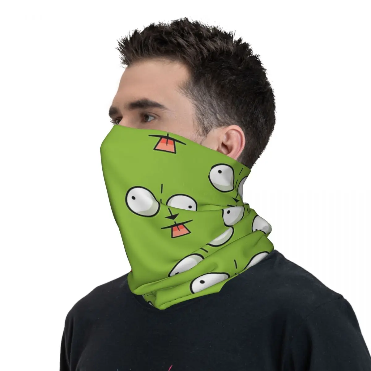 Gir Face - Invader Zim kartun Bandana Neck Gaiter dicetak syal ajaib multifungsi Balaclava bersepeda uniseks dewasa bernapas