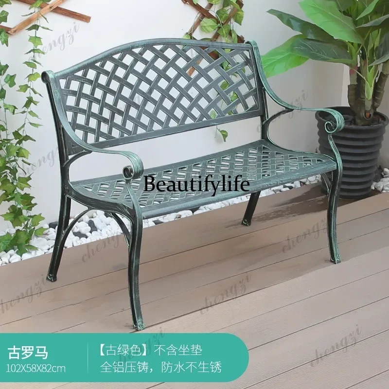 F181 Park, outdoor benches Outdoor courtyard Garden strip, backrest bench Leisure wrought iron, chair European style