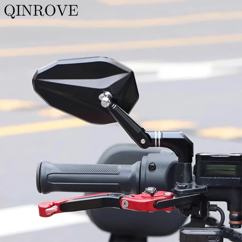 Blue Glass Motorcycle CNC Aluminum Rear Mirror 8 10mm Side Mirror Universal For Honda Hornet 600 CB500X XADV 750 YAMAHA MT07 FZ6