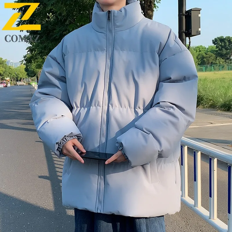

COMXZ Men Outdoor Windbreaker Winter Waterproof Windproof Cotton-Padded Coat Casual Streetwear with Thermal Lining Long Jacket
