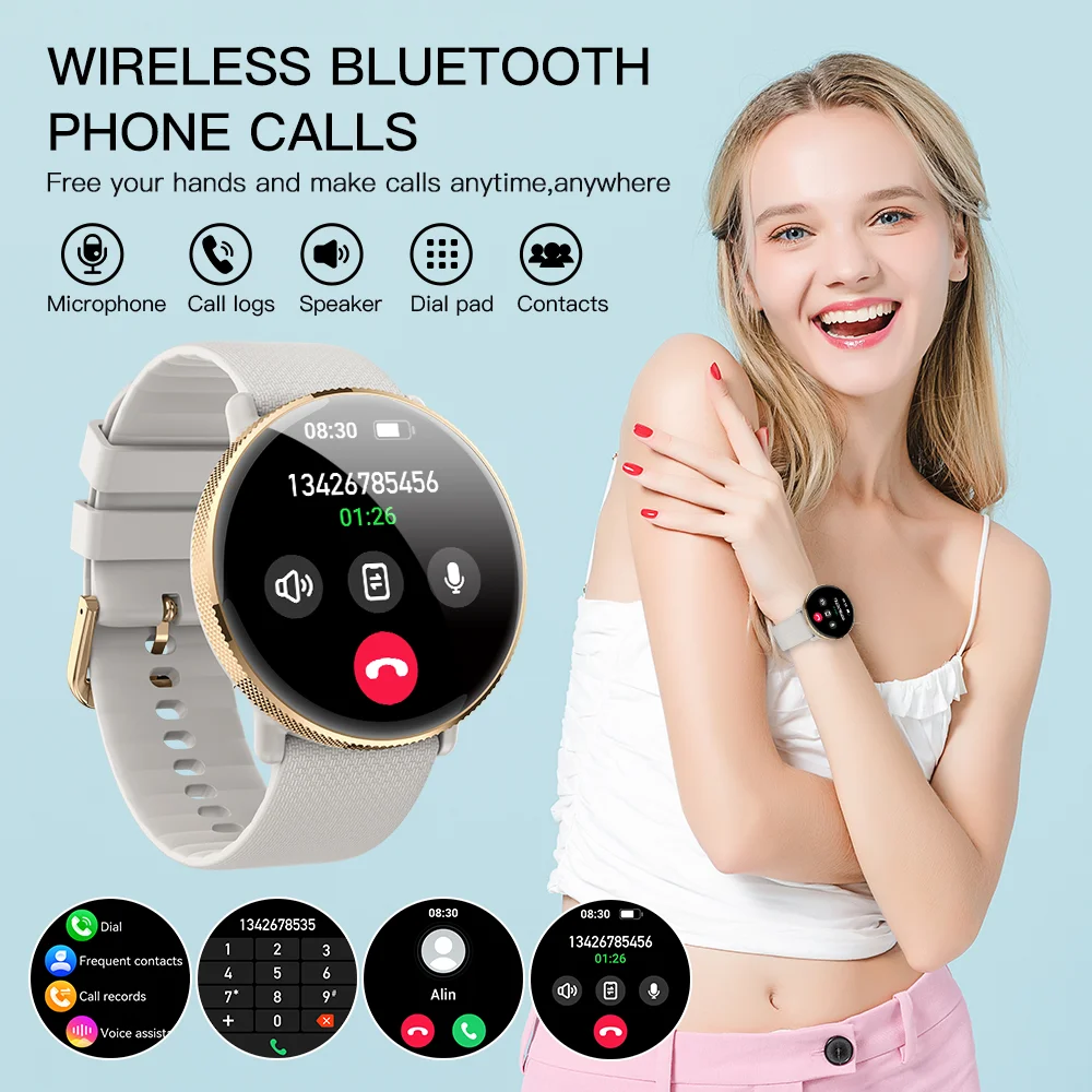 IUTECH S61 inteligentny zegarek kobiety mężczyźni 1.43 Cal okrągłe elektroniczne zegarki wodoodporne połączenie Bluetooth sportowy Smartwatch męski