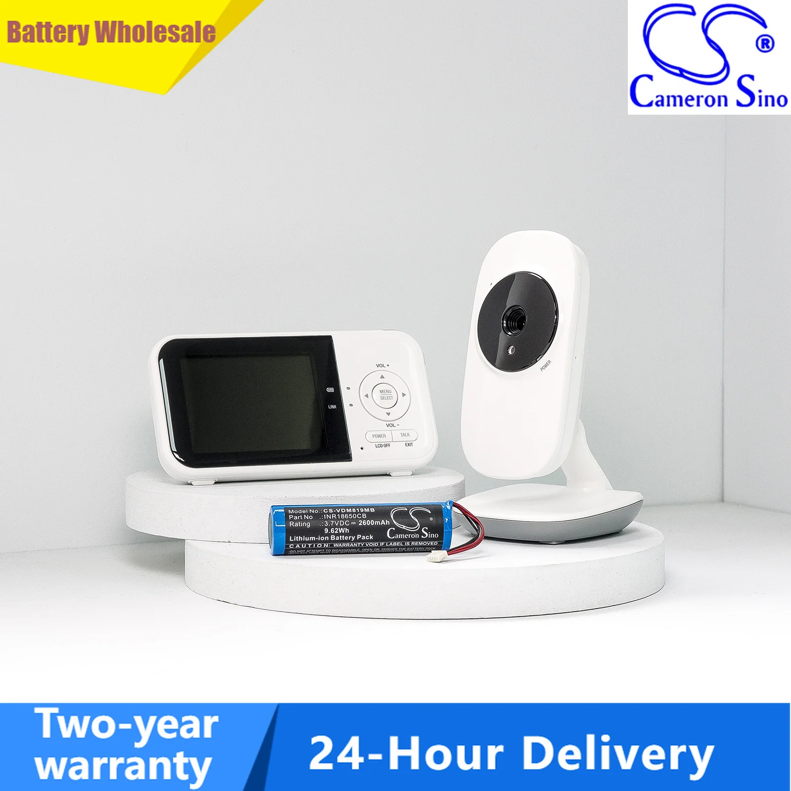 Cameron Sino Replacement Battery for V Tech VM819,VM5266,VM5266 5 Inch Baby Monitor PN:INR18650CB 2600mAh / 9.62Wh