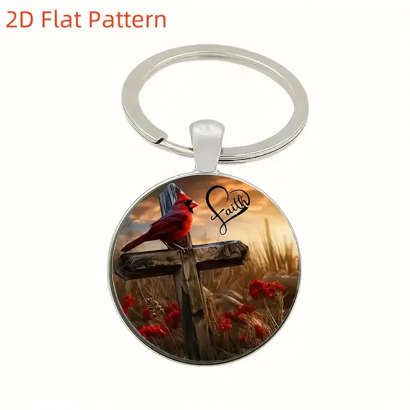 Deer Retro Keychain At Sunset - Zinc Alloy, Circular Design, Majestic Deer and Mountain View