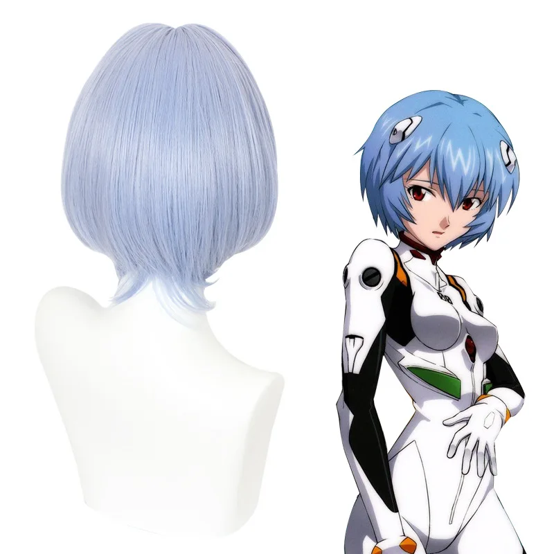 Xiu Dan EVA Nieuwe Eeuw Evangelion Asuka Shikinami Cosplay Pruik Hemelsblauw Grote Cap 480A