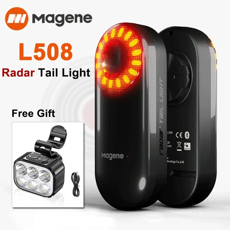 

Magene L508 Bicycle Radar Tail Light Safety Mountain Bike Rear Light Bicycle Efficient Smart Warning Lamp Cycling Taillight