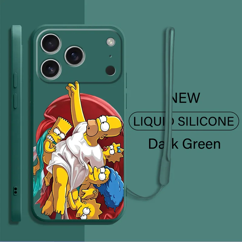 Phone Case for Apple iPhone 11 12 13 Pro Max 16e 17 Air XR XS 7 8 16 14 15 Plus Soft Cover The Simpsons Cute view 5