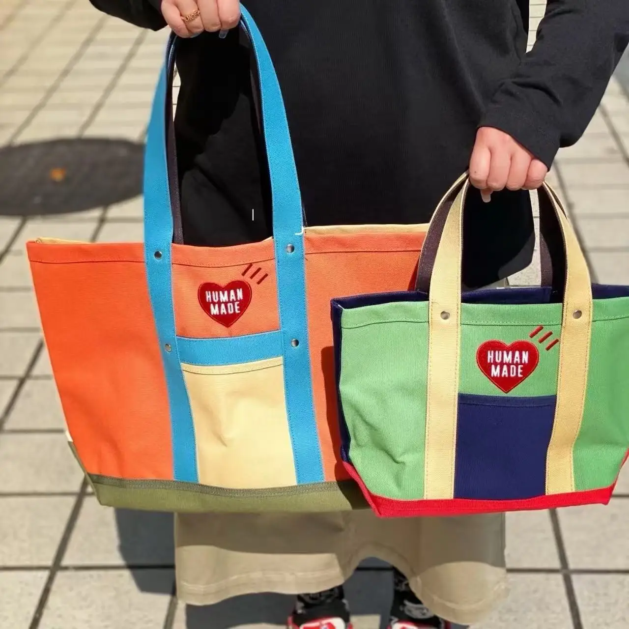 2026-human-made-patchwork-tote-bag-heart-embroidery-canvas-shoulder-bag-unisex-gift