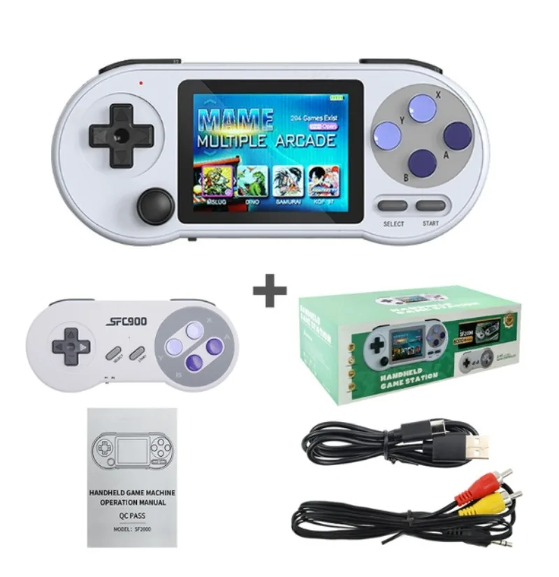 SF2000 IPS Handheld Game Players Console Retro Gaming Handheld Console 6000 Puzzle Children Games GBA 3 Inch