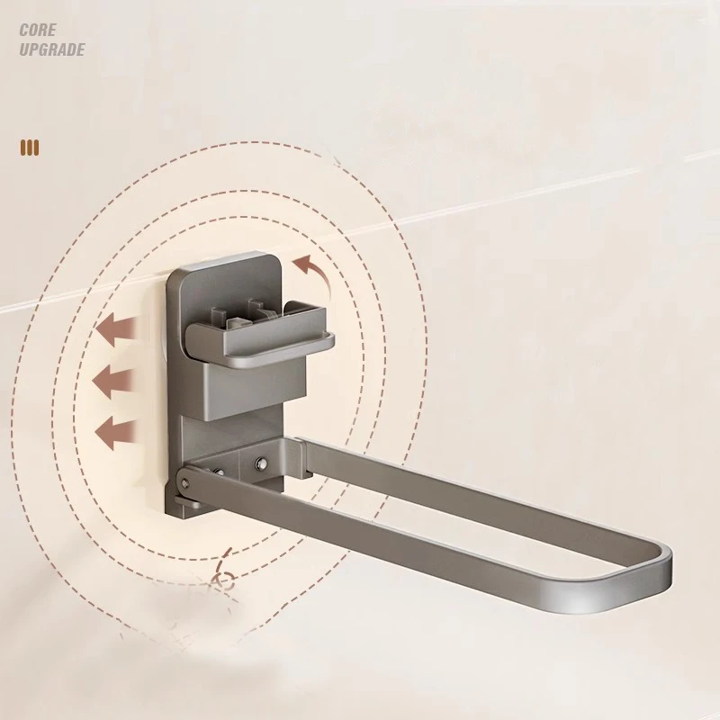 Retractable Folding Clothes Hanger Holder Punch-Free Wall Mount Storage Rack Multi-function Laundry Clip Organizer For Balcony