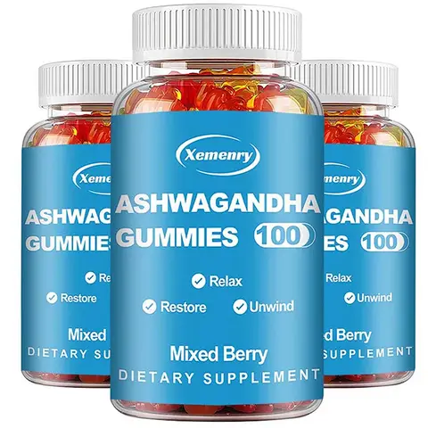 Ashwagandha Gummies - 스트레스 완화, 수면 개선, 에너지 및 리비도 증진, 에너지 및 지구력 촉진, 근육량