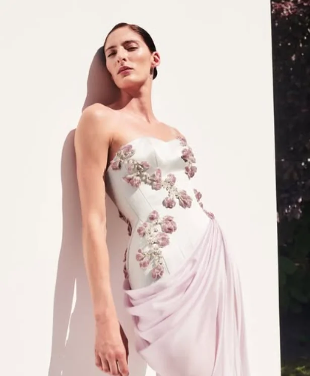 Alta calidad, personalizado, hasta el suelo, arrugado, escote en forma de corazón, rosa, sin mangas, flor, corte en A, con cuentas, Kleider Damen, elegante, فسات