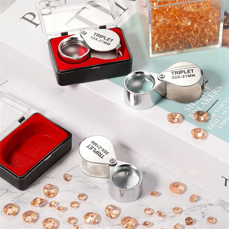 

H-W 3 Pieces Jewelers Eye Loupe Set 10X, 20X And 30X Pocket Jewelry Loupe, Jewelers Eye Magnifying Glass Magnifier
