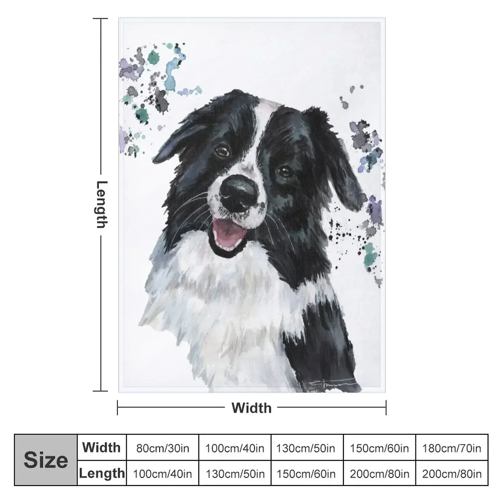 Watercolour Border Collie Throw Blanket Vintage Cute cosplay anime christmas gifts Blankets
