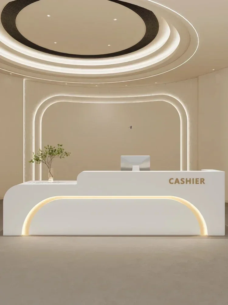 

45 Light luxury paint beauty salon dental clinic front desk reception desk yoga studio checkout page
