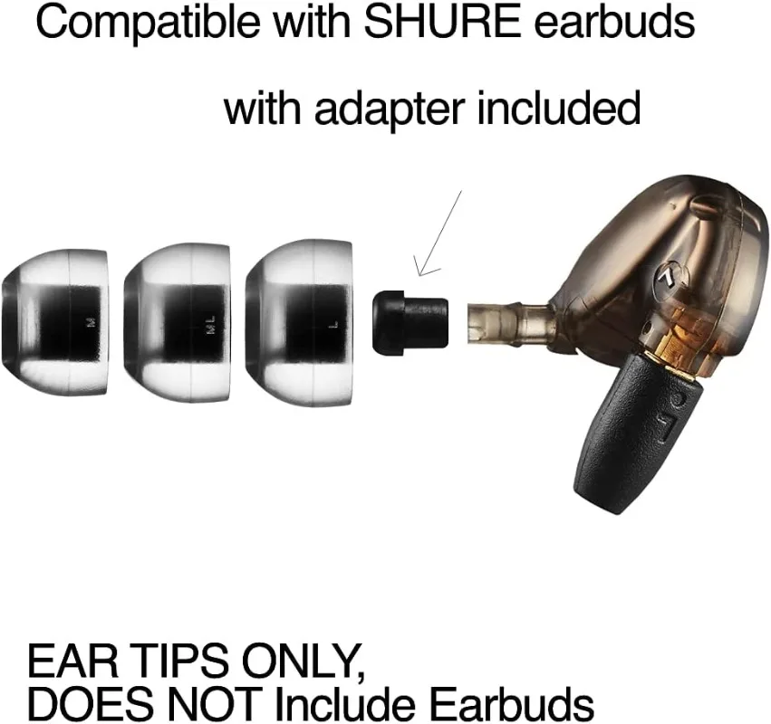 AZLA Crystal Standard Earbud Tips Eartips for SE846 t9ie wf1000xm4 A4000 ie900 SednaEarfit Crystal Standard with 2.5-3.5mm